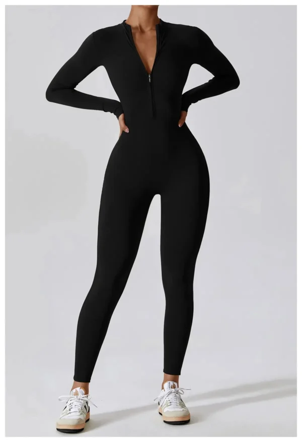 Summer Zipper Workout Jumpsuit Sports Overalls Women Gym Clothing Running Fitness Suits Gym Tracksuit Short Sportswear Yoga Set - Image 14