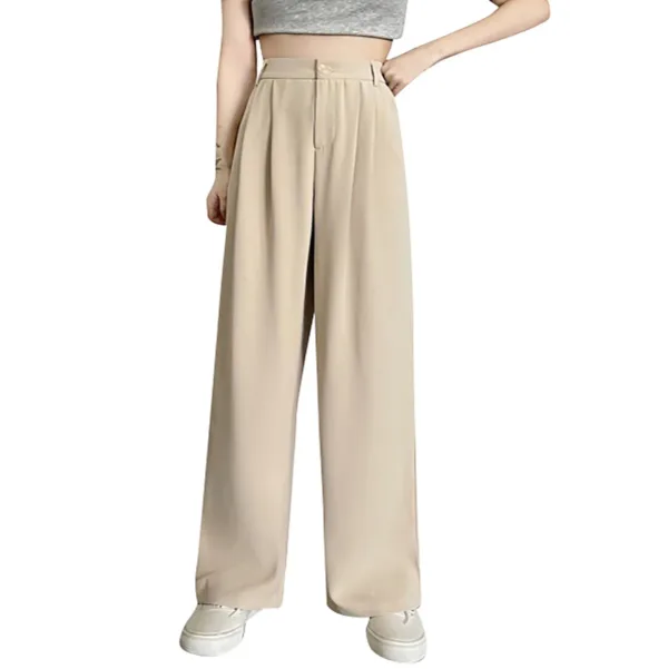 Women'S Casual All-Match Spring And Summer Daily Commuting Solid Color Suit Wide-Leg Trousers Pantalones De Mujer CalçA Jeans