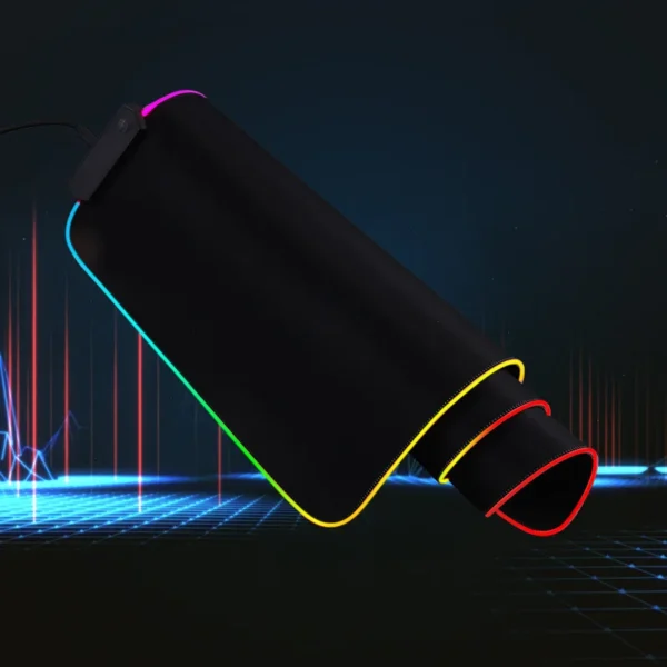 1 Pcs Large Gaming Mouse Pad Light Modes Touch Control Extended Soft Computer Keyboard Mat Non-Slip Rubber Base