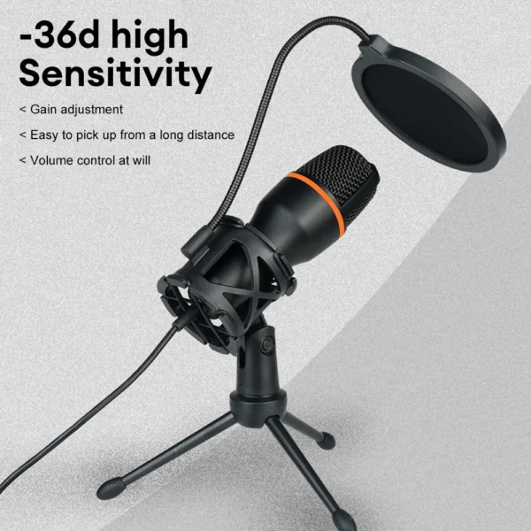 RGB Condenser Microphones Professional Microphone Karaoke System Gaming Singing Recording Micro Mic For PC Computer Laptop - Image 7