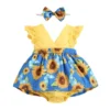 New Arrival 2pcs Red Flower Baby Clothing Newborn Baby Girls Lace Backless Romper Dress Jumpsuit Outfits Clothes 0-24M - Image 4
