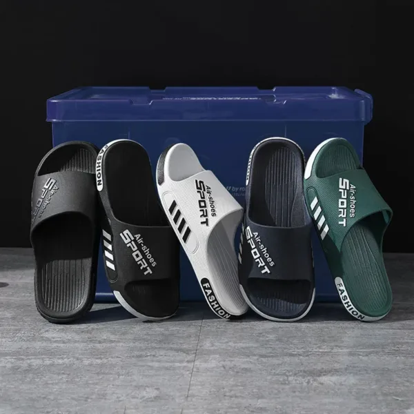 Fashion Men's Slippers PVC Soft Sole Non-slip Slides Casual Outdoor Beach Flip Flops Home Bathroom Couples Slippers New Sandal - Image 7