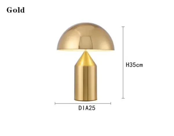 Electroplating Nordic Black White Gold Mushroom Table Lamp for Desk Living Dining Room Bedroom Bedside Metal LED Desktop Decorat - Image 9