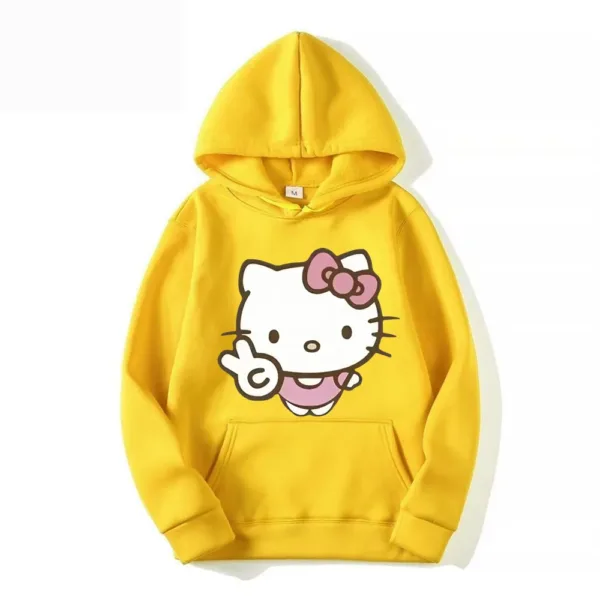 2024 New Hello Kitty Cartoon Family Women Hoodie Cartoon Anime Men Pullover 2024 New Spring Autumn Couple Sweatshirt Clothes Top - Image 5