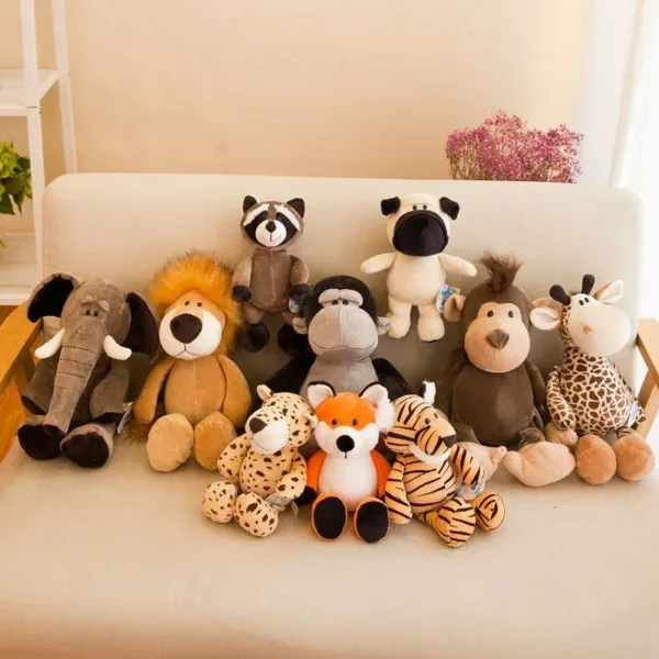 25CM Kawaii Jungle Animal Plush Toys Forest Animal Plush Dog Zebra Elephant Lion Fox Giraffe Children's Toys Doll Birthday Gift - Image 17
