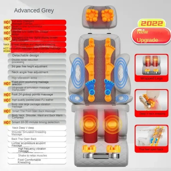 Full Body Multifunctional Neck Waist Back Leg Massage Cushion Kneading Massage Chair