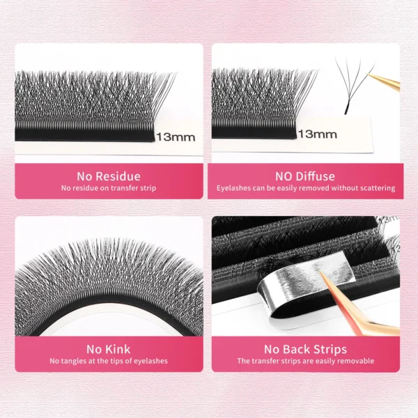 XIUSUZAKI 4D W Shaped Lashes Bloom Automatic Flowering Premade Fans Eyelashes Extensions Natural Individual Lashes Extensions - Image 5