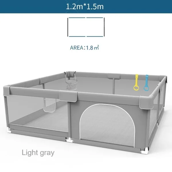 IMBABY Baby Playpens Light Gray Corralito for Baby Playground with Pull Ring Child Safety Barrier Fence Ball Box Game Playpen - Image 12