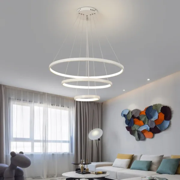 Modern led dining room chandeliers simple ring chandelier living bedroom Lights home indoor lighting decorative Pendant Lamps - Image 3