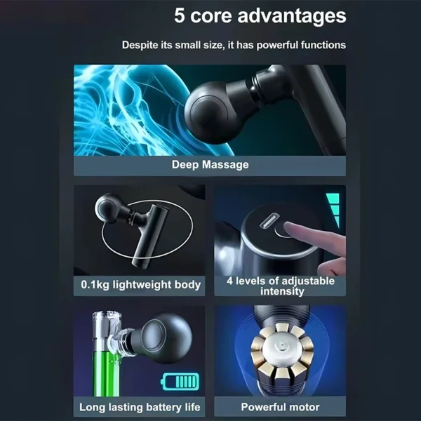Xiaomi USB Mini Massage Gun Fascia Machine Muscle Relaxation Vibrating Rod Massage Fitness Equipment Neck Grab Fascia Gun New - Image 5