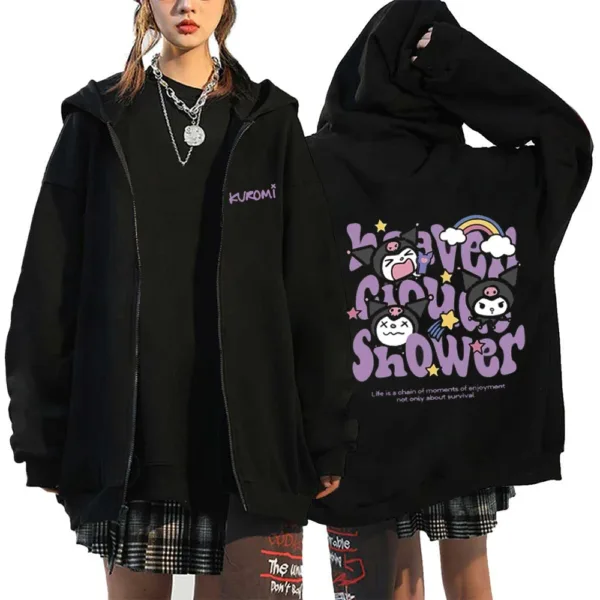 Essential Hoodies Women's Sale Cardigan Zipper Hoodies Sanrio Hello Kitty Kuromi Long Sleeve Women's Autumn and Winter Sweatshir - Image 13