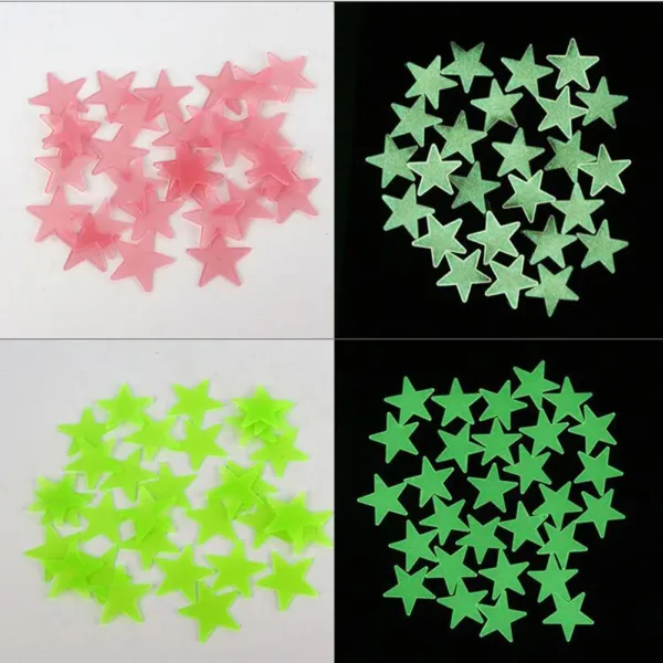 100Pcs/Set Stars Luminous Wall Stickers Glow In The Dark For Kids Baby Room Decoration Decals Colorful Star Home DIY Decor Mural - Image 5