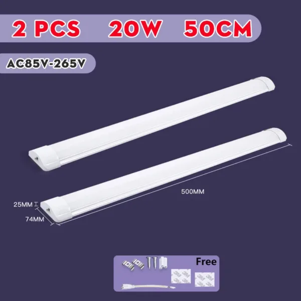 LED Kitchen Cabinet Lamps 220V 110V Led Lights Strip Lighting Fixture 10W 20W 30/50CM For Bedroom Closet Kitchen Lamp Tube Bar - Image 17