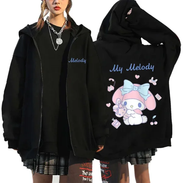 Essential Hoodies Women's Sale Cardigan Zipper Hoodies Sanrio Hello Kitty Kuromi Long Sleeve Women's Autumn and Winter Sweatshir - Image 7