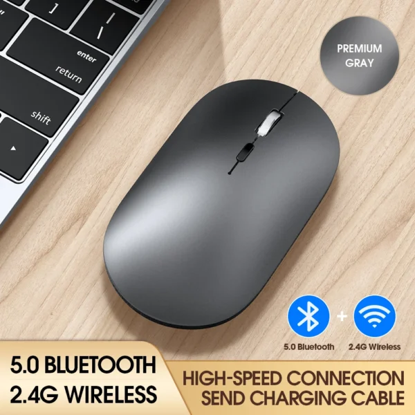 Wireless bluetooth Mouse Silent Rechargeable Mice Bluetooth Mouse for Laptop Computer Desktop PC MacBook Mac IPad IPhone Tablet - Image 8