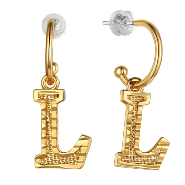 Vintage Gold Alphabet Earrings - Image 19