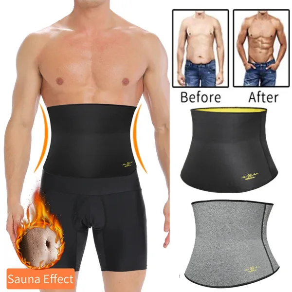 Waist Trainer Trimmer Sweat Belt Band for Men Lower Belly Fat Sauna Abs Shapers Slimming Workout Shapewear Girdle - Image 7