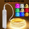 5V USB COB LED Strip Light with Human Sensor Battery Box 3mm 5mm 8mm Flexible COB Lights 320LEDs High Density Linear Lighting - Image 9