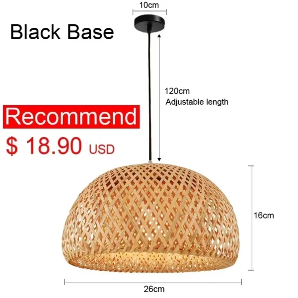Bamboo Hanging Lamp Pendant Ceiling Light Rattan Wicker Lustre Hand Knit Braiding Suspended Home Dining люстра потолочная - Image 12
