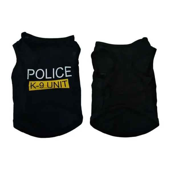 Polices Suit Cosplay Dog Clothes Black Elastic Vest Puppy T-Shirt Coat Accessories Apparel Costumes Pet Clothes For Dogs Cats - Image 3