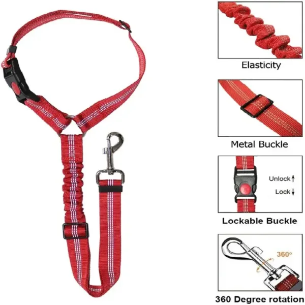 Reflective Pet Dog Car Seat Belt Puppy Collar Walking Travel Car Accessories Cat Leash Harness for Small Dogs Pet Car Supplies - Image 2