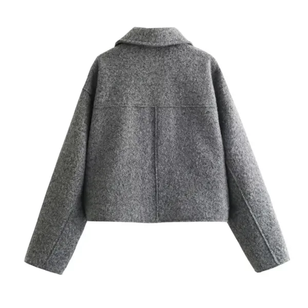 ASDS Autumn Winter Cropped Jacket for Women Short Coat Tweed Jacket Zip Crop Demi-season Jacket Woman New in outerwears - Image 2