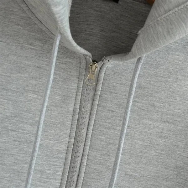 Winter New Women's Zipper Hoodie High Street Unisex style Double Pockets Oversize Loose Sweatshirts Outerwear Top - Image 5