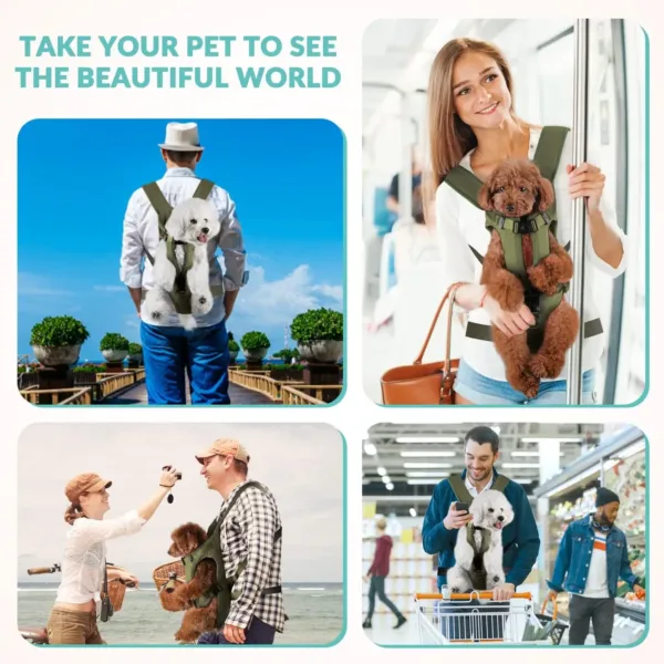 Pet Front Carrier Backpacks Ajustable Hands Free Dog Backpack For Small Mediun Dogs Breathable Cats Outdoor Travel Carrier Bags - Image 6