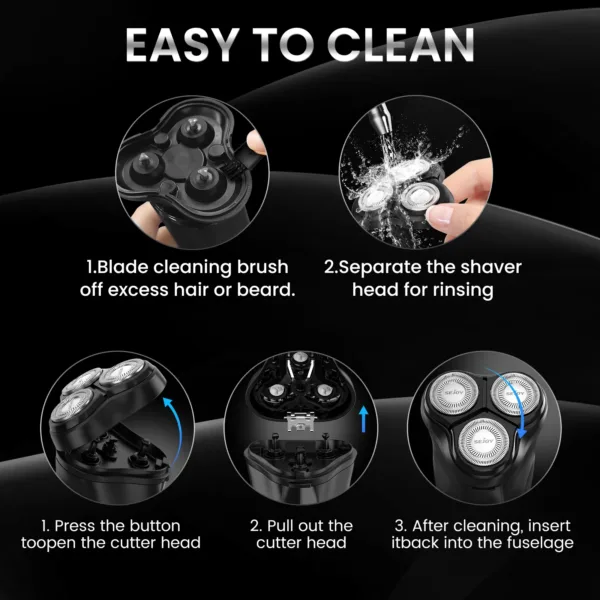 2 in 1 Men's Electric Shaver For Men Shaving Machine Beard Trimmer 3D Floating Blade Washable USB Recharge Hair Cutting Machine - Image 7