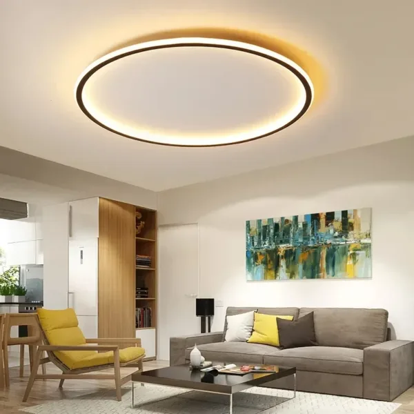 Simple Nordic Style Lighting Ceiling Lamp All White And Black Edge Modern Living Room Lamp Bedroom Home Lighting Decoration - Image 18