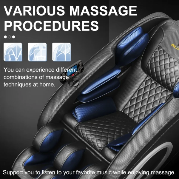 Zero Gravity Recliner Massage Chair with Full Body Heat, Bluetooth Speakers, Airbags, and Foot Roller - Image 8