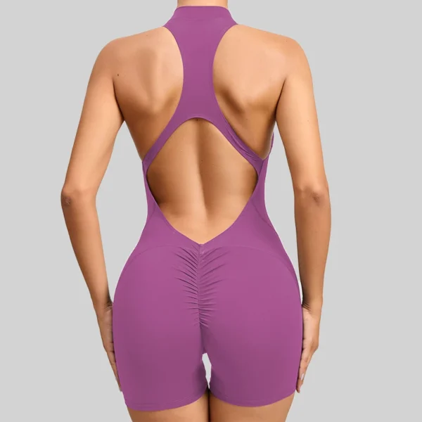 Short Sports Jumpsuit Sleeveless Gym Set Women Yoga Clothes Rompers Workout One-piece Suit Female Outdoor Recreation Bodysuits - Image 12