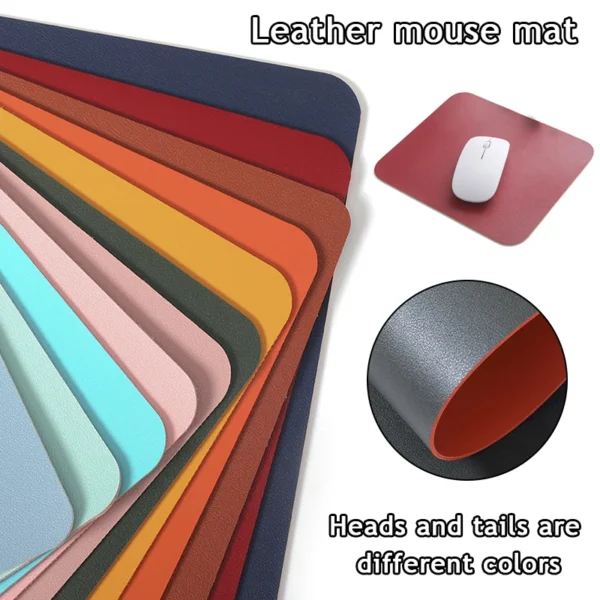 Waterproof PU Leather Mouse Pad Gaming Mouse Pad Simple Solid Color Antislip Computer Desk Accessories School Office Accessories - Image 4