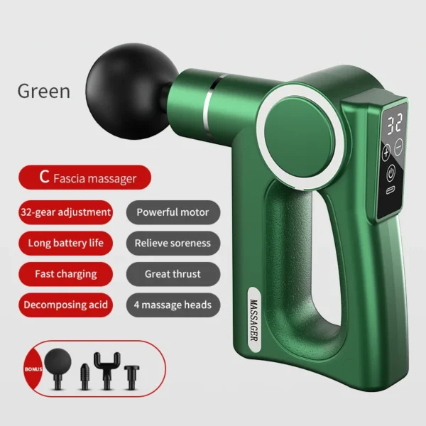 Square Massage Gun High Frequency Hot Compress Pulse Deep Tissue Body Vibrato Fascia Gun Sport Fitness Relax Muscle Massager - Image 3