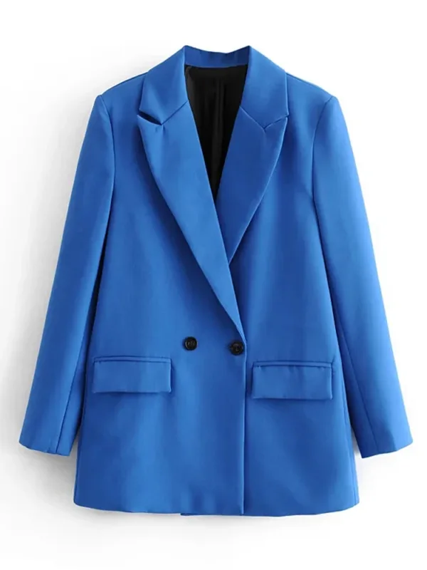 TRAF Blazer Woman Black Beige Khaki Blue Green Gray Women coat Fashion Office Wear Women's Blazers Jacket Outerwears 2024 - Image 5