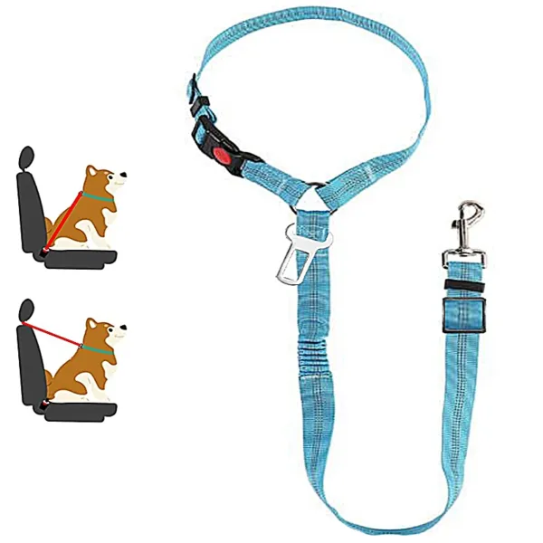 New Solid Two-in-one Dog Harness Leash Pet Car Seat Belt BackSeat Safety Belt Adjustable for Kitten Dogs Collar Pet Accessories - Image 4