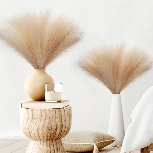 Faux Pampas Grass Beige 10PCS,Small Artificial Pompas Grass Decor for Vase,Fake Fluffy Pampas Floral for Home Wedding Boho Decor - Image 8
