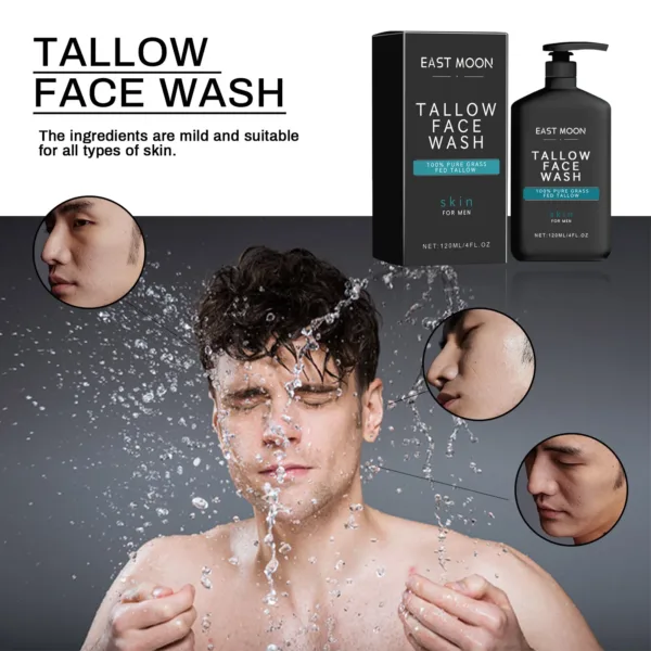 Men Facial Cleanser Lotion Remove Acne Blackhead Prevent Clogged Pores Oil Control Exfoliator Refreshing Facial Cleaning Cream - Image 5