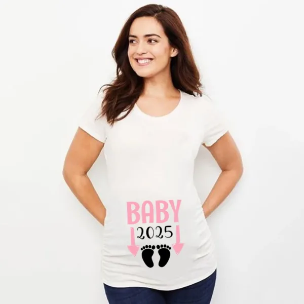 Baby Loading 2025 Print Pregnant T-Shirt Maternity Short Sleeve T Shirts Pregnancy Announcement Tops New Mom Tshirt Clothes Tees - Image 3