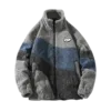 Hip Hop Winter Fleece Fluffy Jacket Streetwear Harajuku Fuzzy Zipper Coat Men Autumn Solid Color Men Lamb Fleece Winter Jackets - Image 7