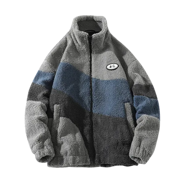 Hip Hop Winter Fleece Fluffy Jacket Streetwear Harajuku Fuzzy Zipper Coat Men Autumn Solid Color Men Lamb Fleece Winter Jackets - Image 7