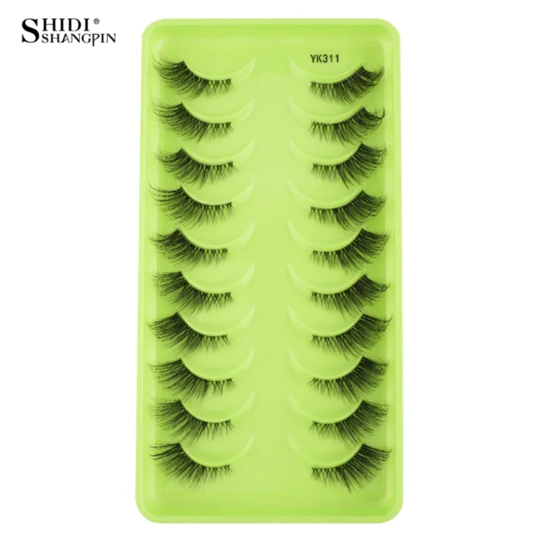 SHIDISHANGPIN 5/10Pairs False Lashes Cat Eye Eyelashes Eyelash Extension 3D Mink Half Lashes Natural Makeup faux Cils maquiagem - Image 8