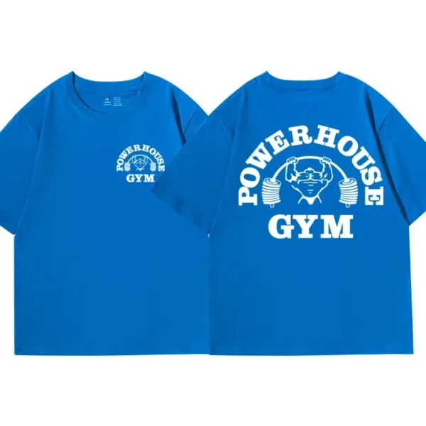 Hot Sale Powerhouse Gym Print T Shirt Men Women Casual Fashion Oversized T-shirt High Quality Pure Cotton Short Sleeve T-shirts - Image 4