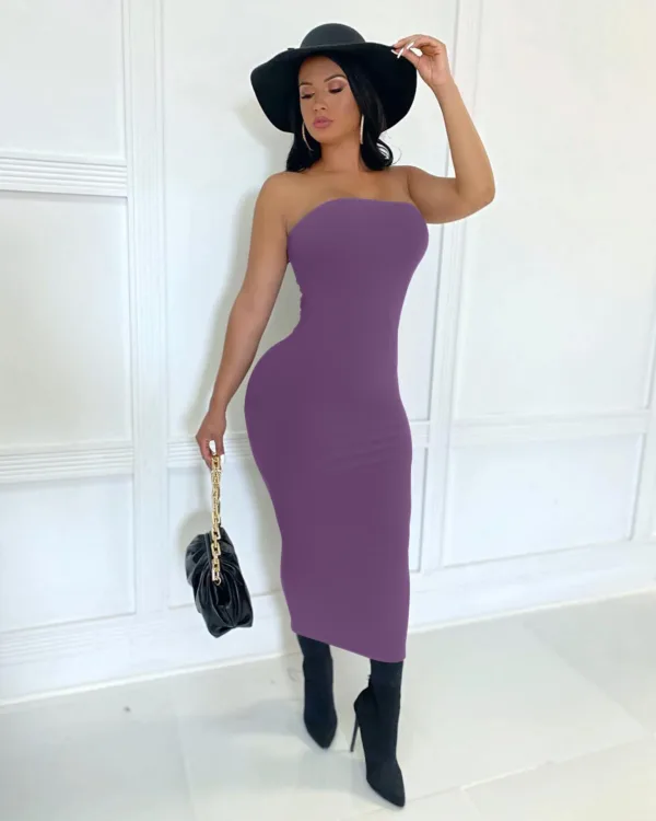 summer women's sexy sleeveless chest wrapped Long Beach Dress - Image 8