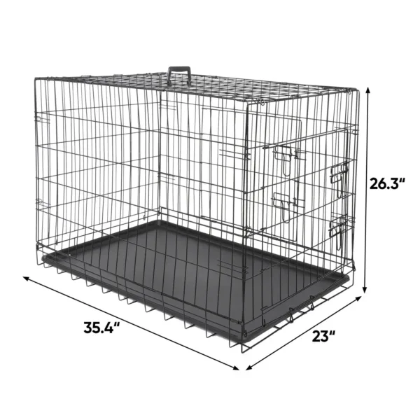 US Metal Pet Cage, Dog Crate Kennel, 2 Door with Pan, Black, 30 ", 36", 42" - Image 8