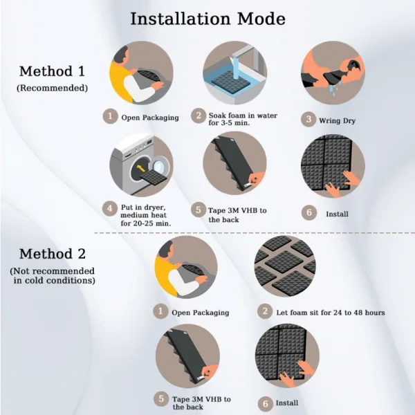 TOUO Egg Trough Wall Soundproof Foam 6 12 24 48 Pcs High Density Sound Absorbing Material Acoustic Foam Ceiling Noise Insulation - Image 2