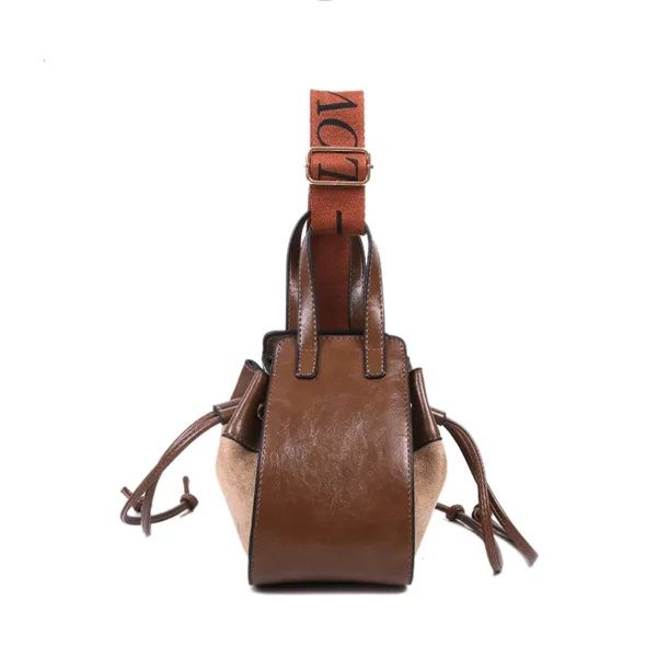 Vintage Leather Mini Bucket Bag - Image 5