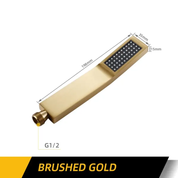Square HandHeld Shower Head Bathroom Accessories Products Made Of Solid Brass Bend Hand Hold Shower High Pressure Water - Image 2