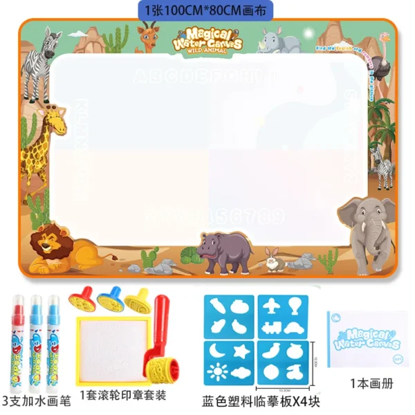 Magic Water Canvas Coloring Doodle, Reusable Magic Pens, Montessori Painting Board, Educational Toys - Image 3