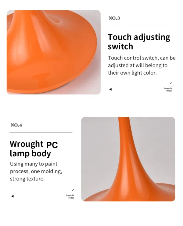 LED mushroom small table lamp portable USB charging dimmable flower bud lamp bedroom bedside lamp - Image 4